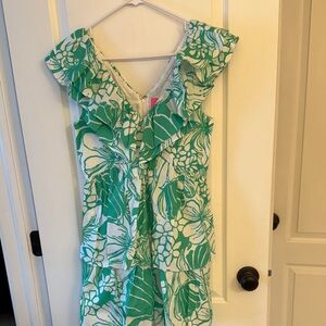 Lilly Pulitzer Green and White Patterned Dress